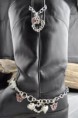 SILVER HEART AND RED BUTTERFLY BOOT JEWELRY SET